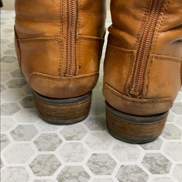 Sam Edelman Tan Leather Boots ZIP Up Size 9 - Picture 5 of 9